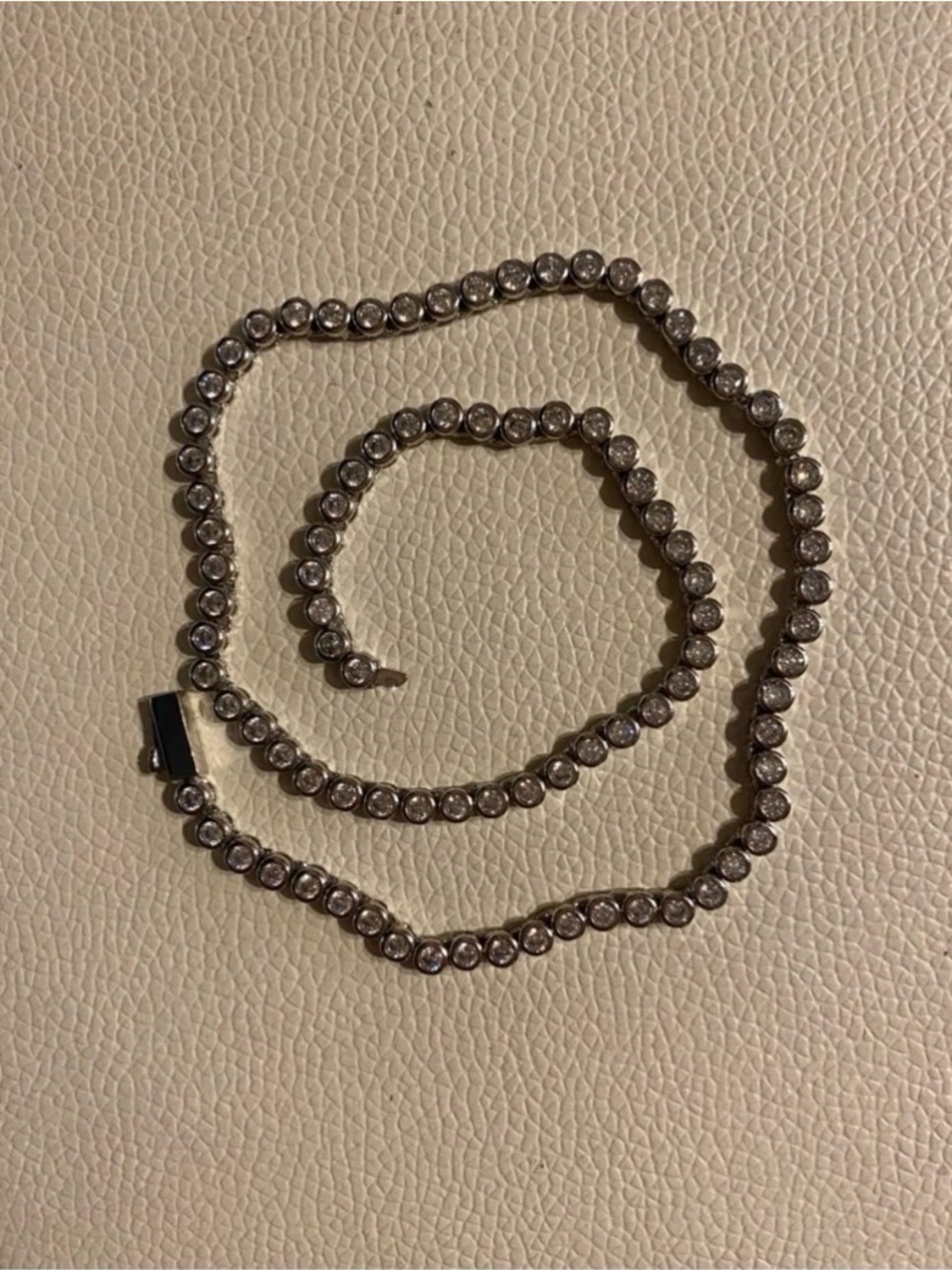 15CT Bezel Set Round Cut Lab Created Diamond 14K Gold Plated Tennis Necklace